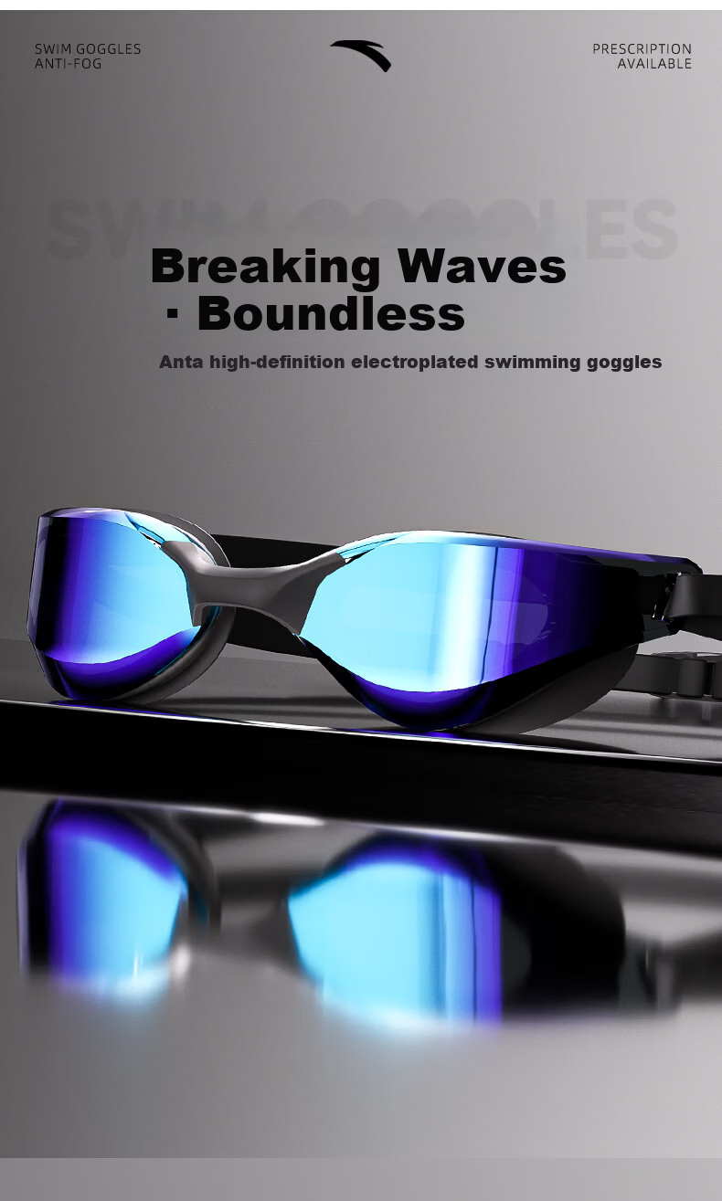 ANTA Racing Swim Goggles Waterproof Anti-Fog UV Protection HD Coated Professional Training Swimming Glasses for Men and Women with Prescription 2