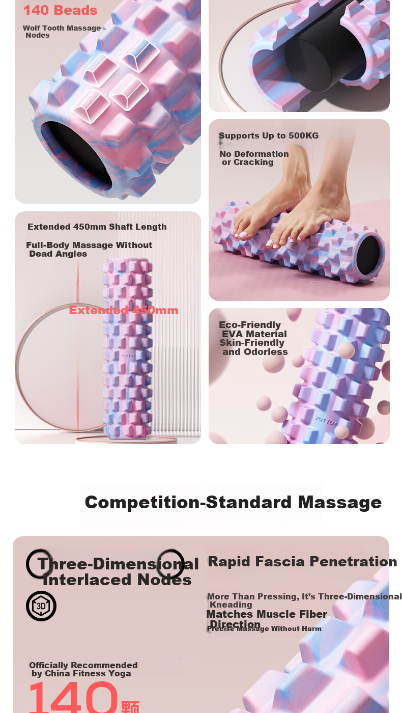 Yottoy Solid Foam Roller, Fitness Equipment, Muscle Relaxation Massage Roller, Wheel Device, Langya Yoga Colum 2