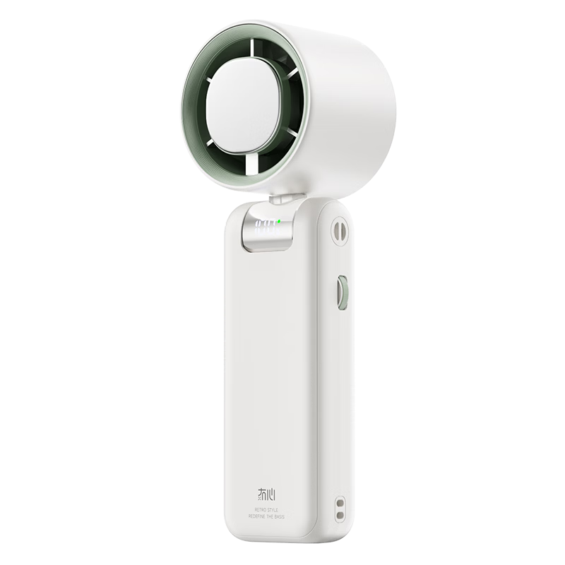 Moxīn [Global Launch | Level 100 Strong Wind] 2026 Upgraded Ice-Cooling Handheld Mini Fan Long Battery Life Portable Neck-Hanging Silent Cooling Device Coconut Green