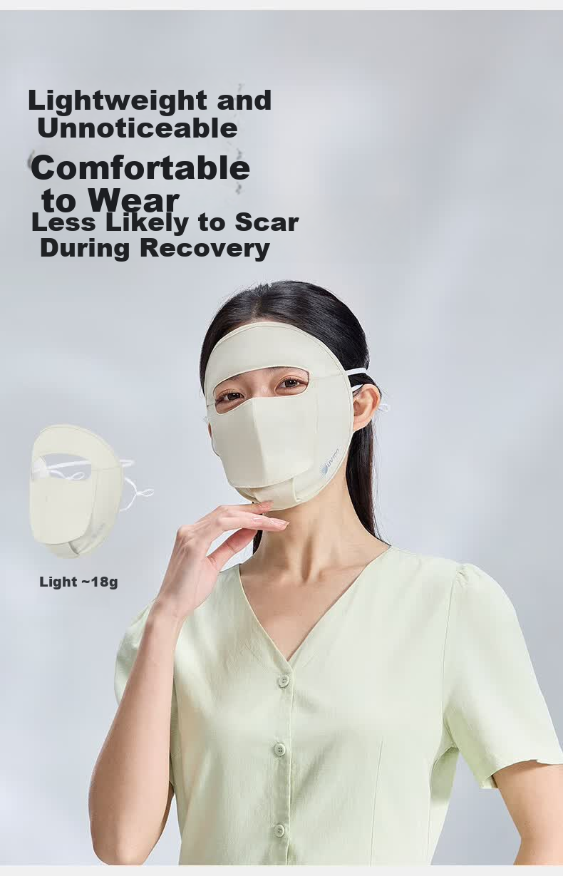 UV100 Taiwan Medical Post-Surgery Sunscreen Face Shield for Women UV Protection Face Bikini with Open Mouth Mask 26534 Dark Night Black 16