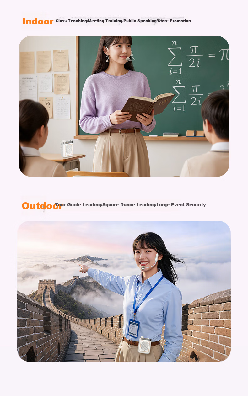 UGREEN V6 Little Bee Amplifier Teacher Wireless Headset Anti-Howling Bluetooth Speaker Portable Long Battery Life 3C Certified for Classroom Outdoor Lectures Recording 7