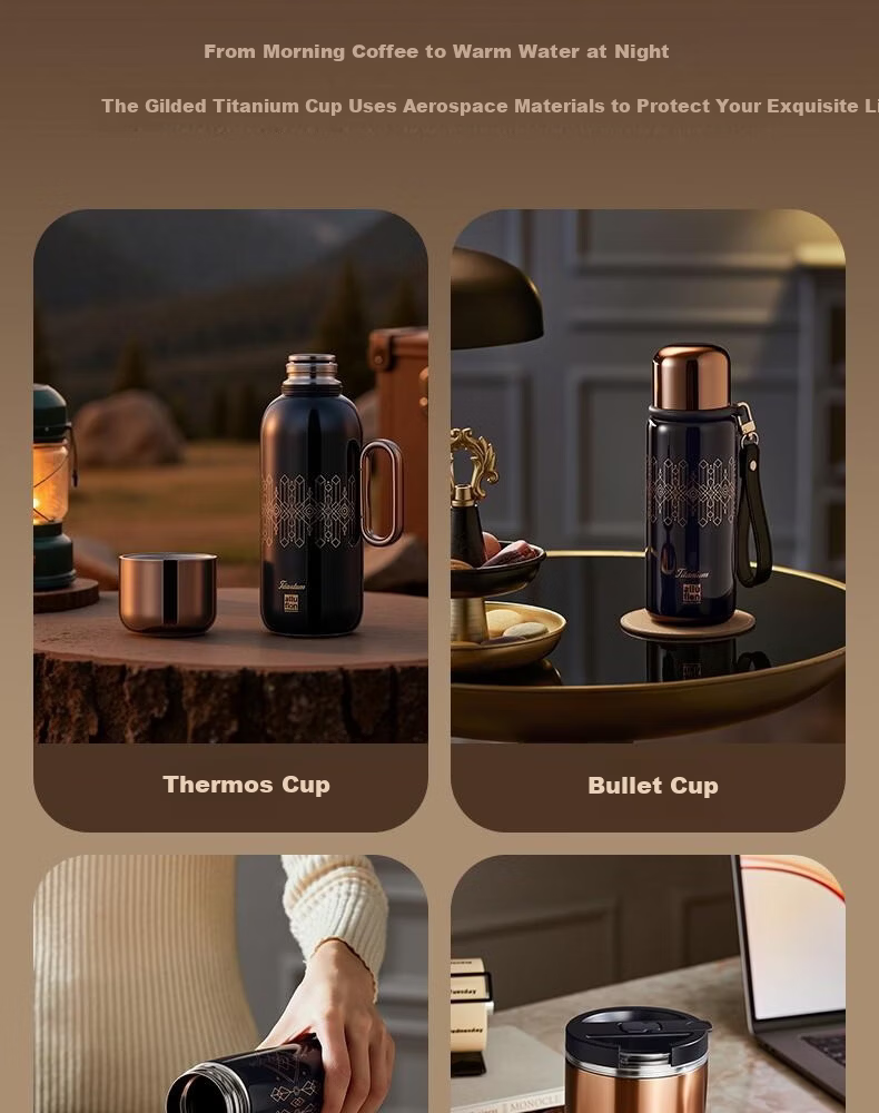 Alluflon Arufulun Pure Titanium Insulated Tea Infuser Business Gift Bullet Cup 560mL 20
