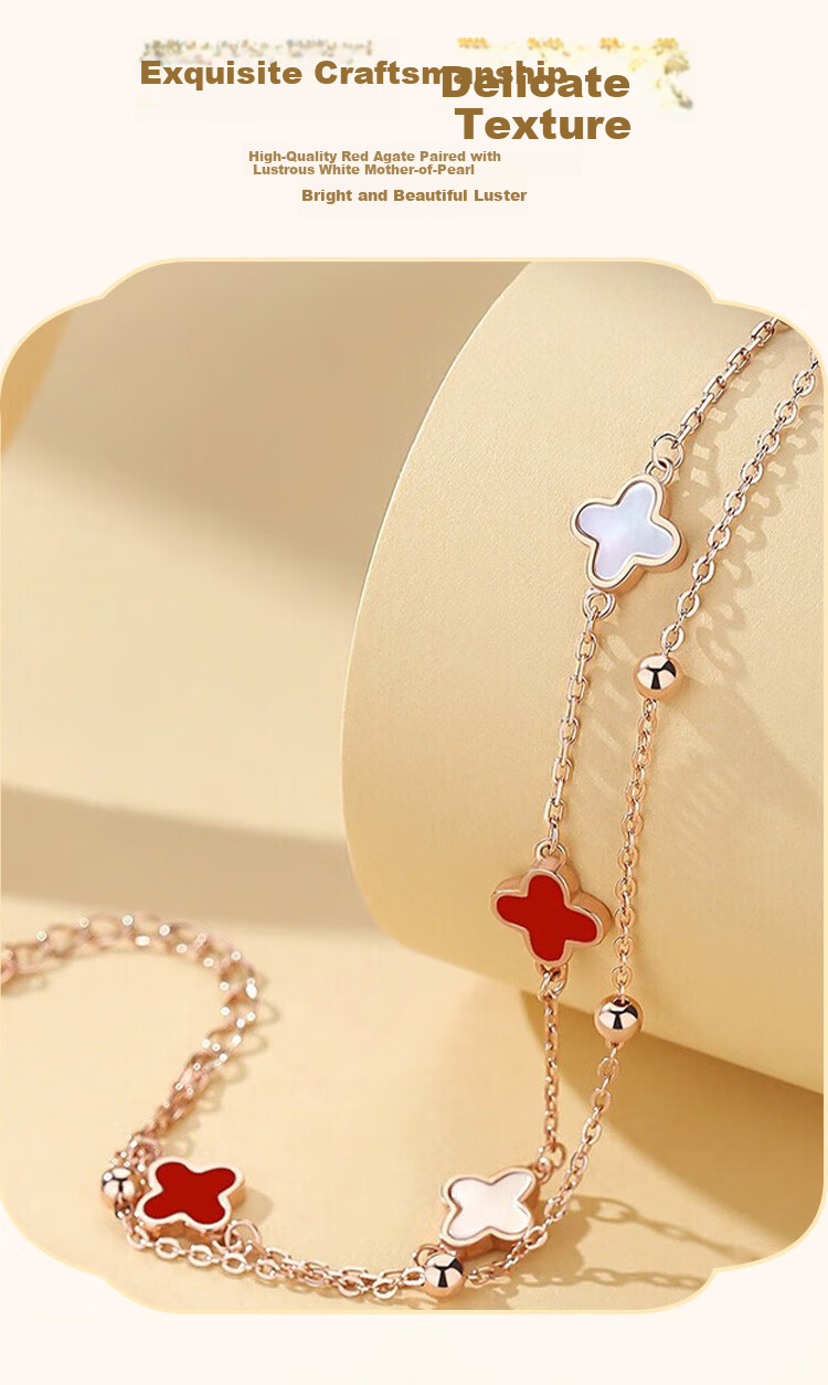 ALLOVE Four-Leaf Clover Sterling Silver Bracelet for Women 2026 New Jewelry Birthday 520 Valentine's Day Gift for Girlfriend Wife 4