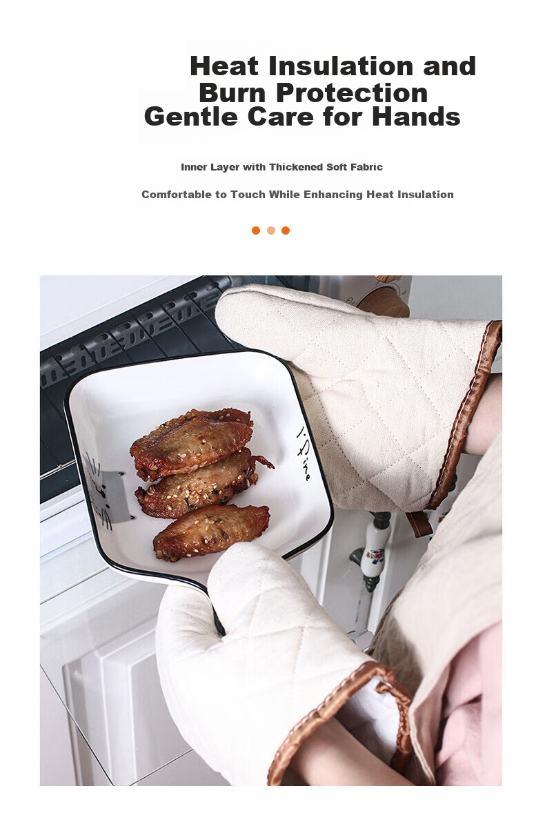 Beifute Oven Gloves Pair/Pack Heat-Resistant High-Temperature Long Flame-Retardant Protective Gloves 4