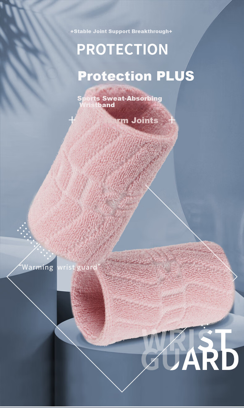 NAILEKESI N Sports Wristband Sweat-Absorbing Wrist Wrap for Badminton Basketball Volleyball Tennis Tendonitis Injury Support Pink 1