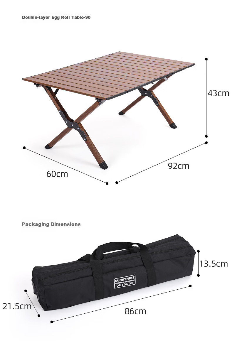 CAMEL Outdoor Camping Roll-up Table Patio BBQ Camping Travel Picnic 173BABP097 Walnut Color 10