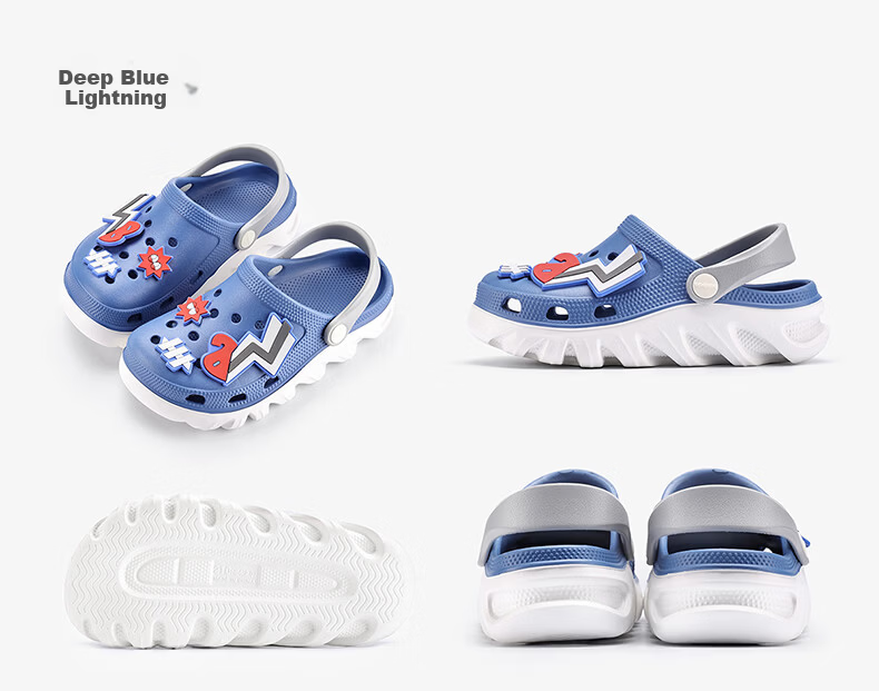 BALABALA Kids Summer EVA Clogs Boys Girls Closed-Toe Outdoor Sports Soft Sole Beach Shoes for Children 8