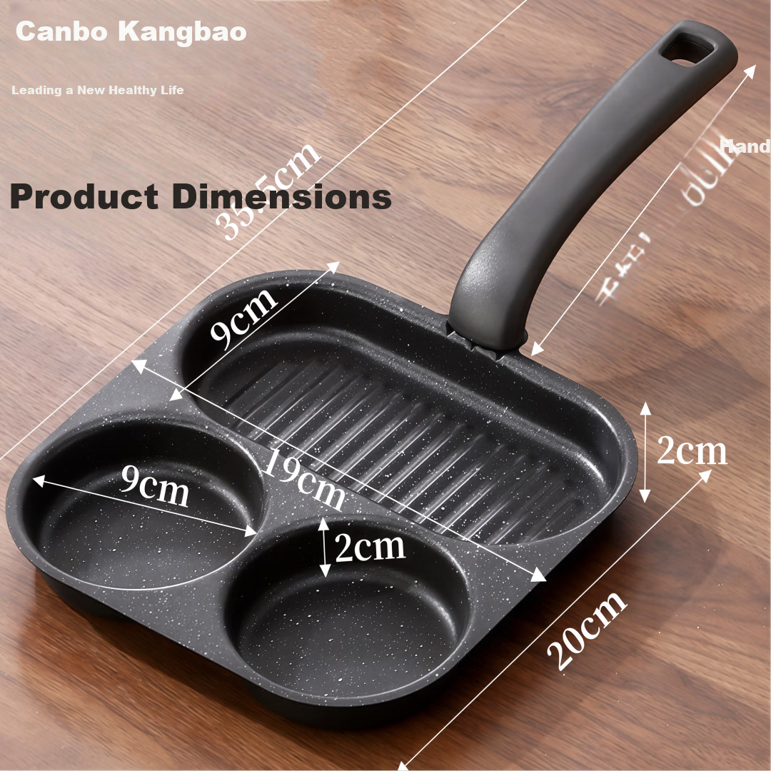 Canbo Breakfast Pan Non-Stick-Free Egg Frying Pan Steak Skillet 3-in-1 Breakfast Pan Induction Cooker Egg Frying Tool