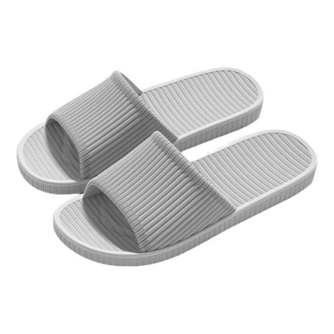 LANDF Home Slippers Women Summer Indoor Soft Sole Non-Slip Bathroom Lightweight Cool Slippers Men Gray Size 41-42