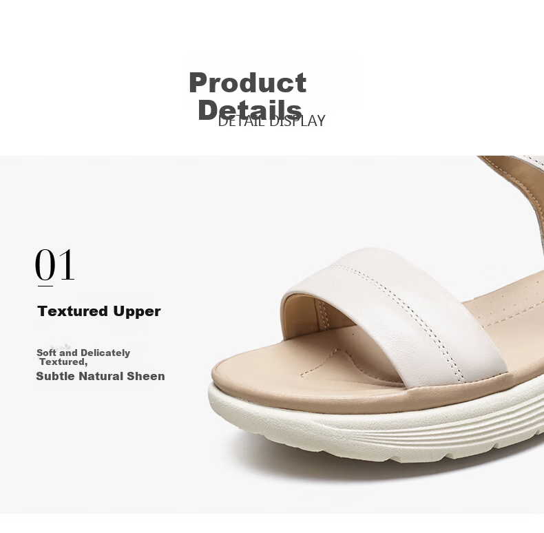 Yierkang Women's Shoes, Fairy-Style Wedge Sandals, Perfect for Dresses, Beach Shoes, Thick-Soled Mom Sandals, 18074W, Beige, Size 35 24