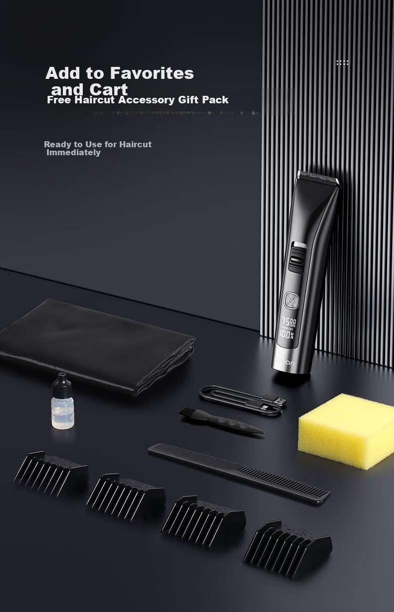 Qiman Professional Hair Clipper Electric Hair Trimmer Upgraded 2-Speed Power Men's Home Barber Haircut Tool 1