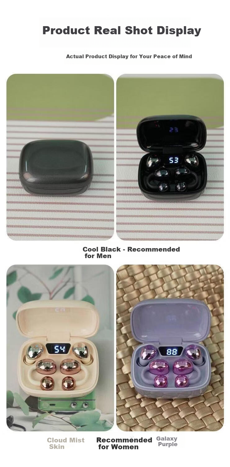 Haiyinlv Q30 [4 Earphones + Exquisite Earrings] 2026 New Clip-On Sleep Wireless Bluetooth Earphones Long Battery Life High-Quality Sound Sports Running Low Latency Universal Skin Color 2