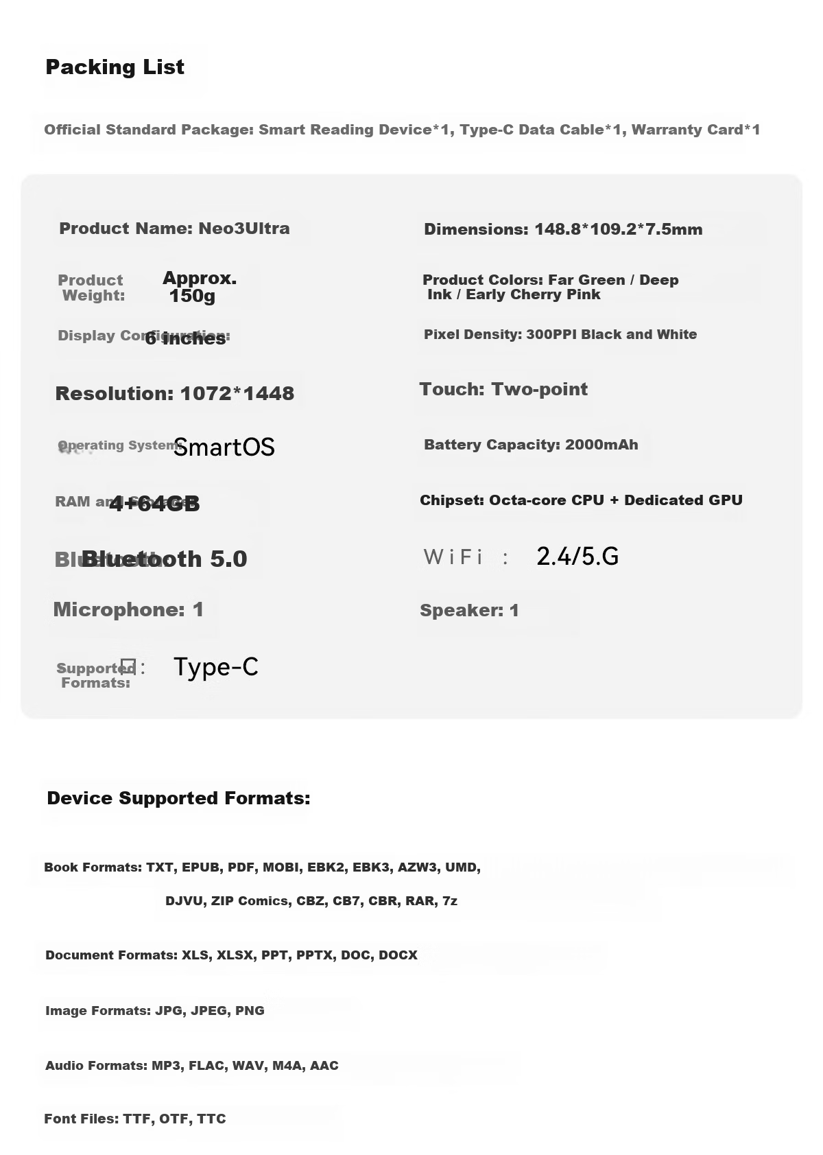IReader Neo3 Ultra 6-inch E-Reader Smart Reading Device AI E-Ink Screen Early Cherry Blossom Edition 13