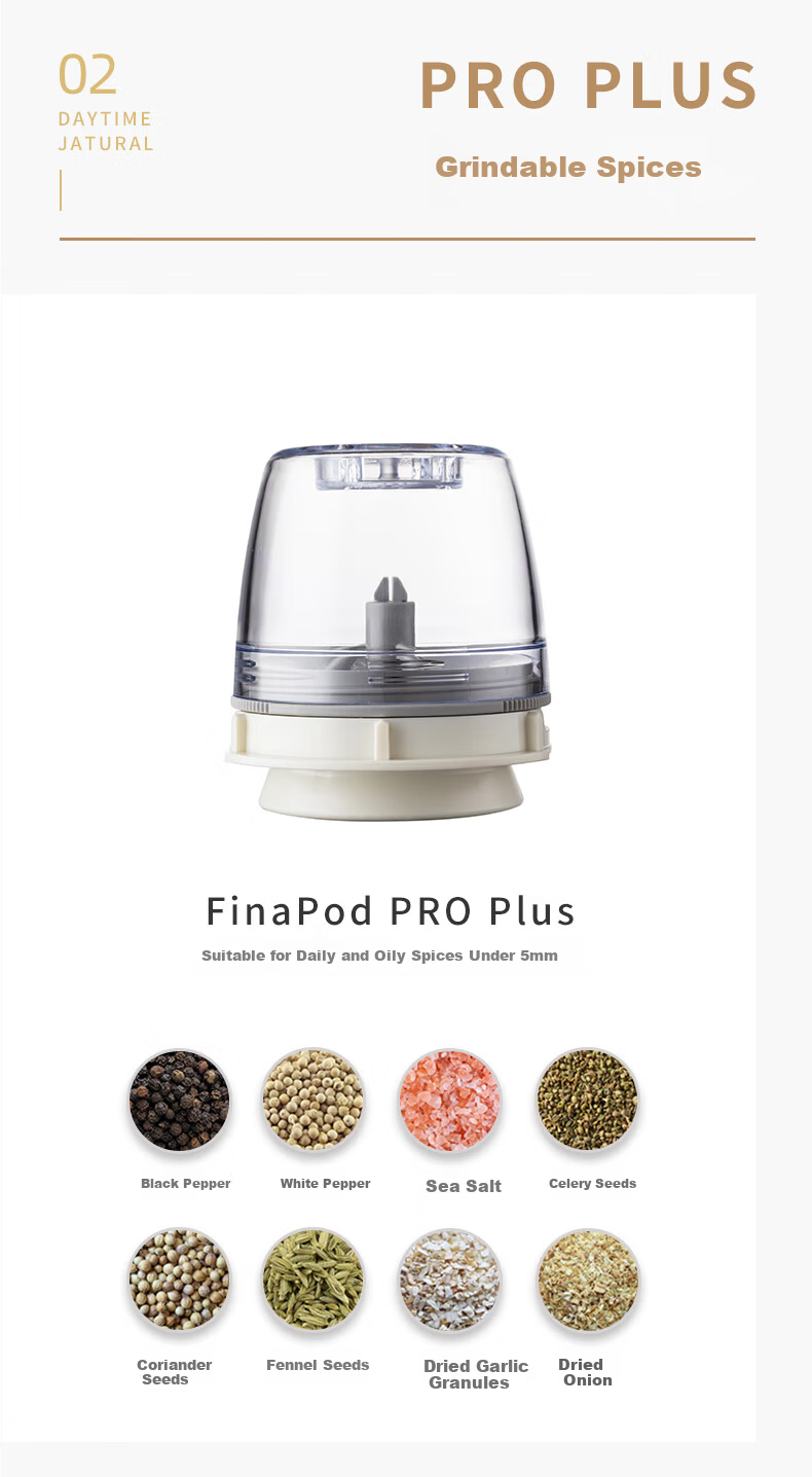 FINAMILL Grinder Replacement Spice Pod for Grinding Dried Chili, Cinnamon, Star Anise, Cardamom, Nutmeg FinaPoD GT Spice Pod 2