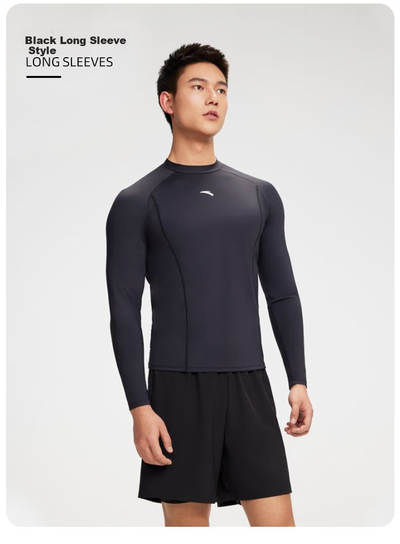 ANTA Men's Long-Sleeve Swimsuit, Anti-Embarrassment Diving Chlorine-Resistant Two-Way Surfing Beach Jellyfish Suit, Size L 7