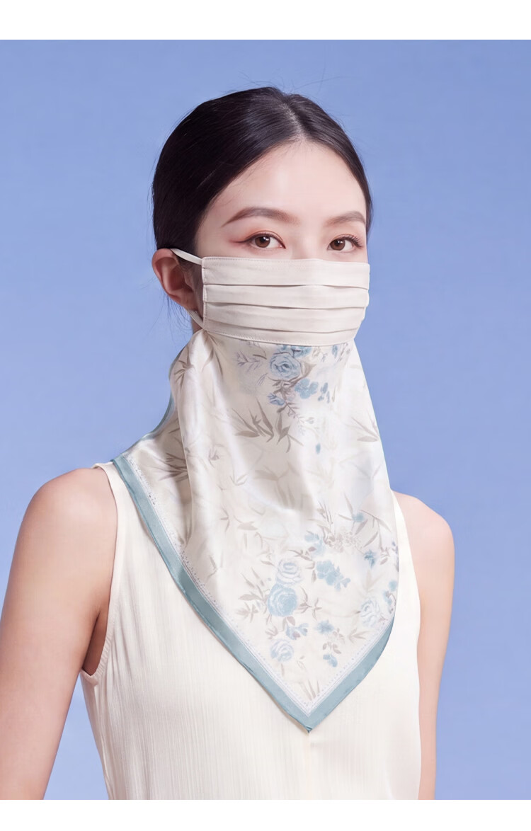 Shanghai Story Women's Silk Protective Face Shield Summer Sun Protection Mulberry Silk Sunshade Mask Neck Guard Birthday Gift for Girlfriend Valentine's Day 18