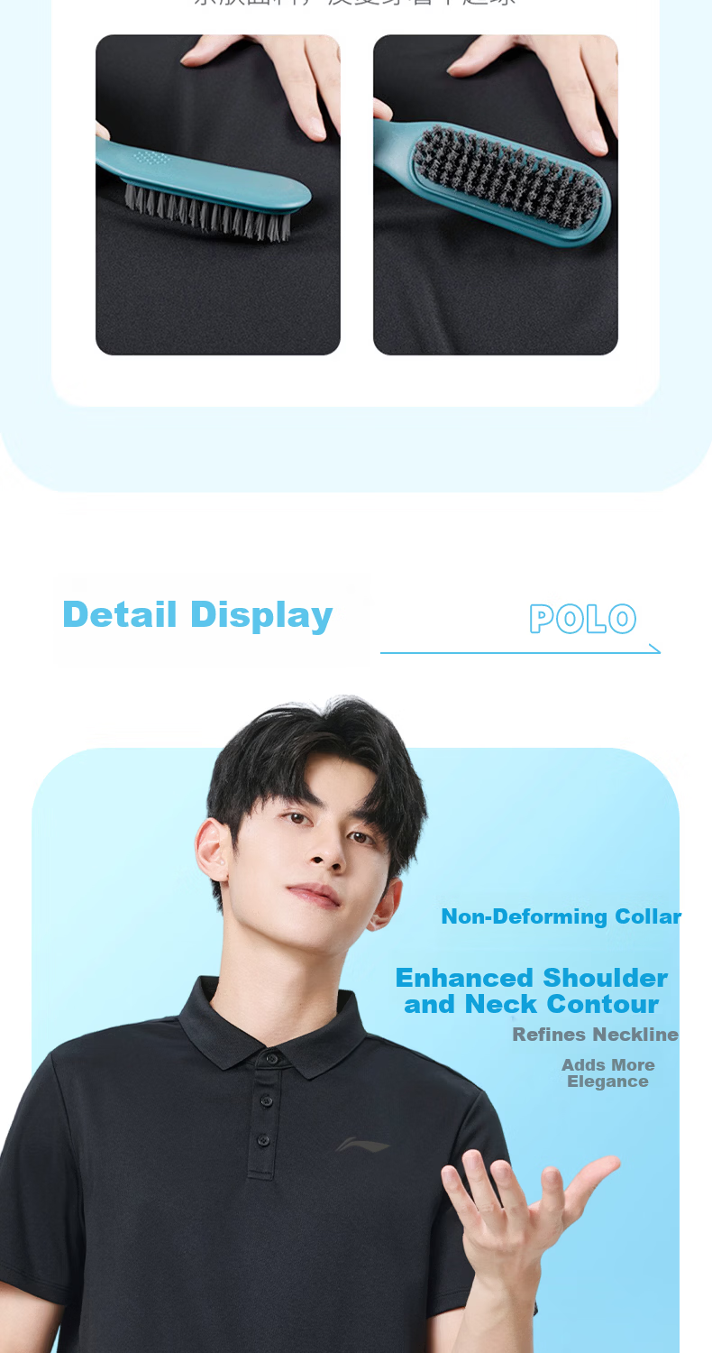 LI-NING Quick-Dry Polo Shirt Short Sleeve Men 2026 Summer New Ice Silk Breathable Men's T-Shirt High-End Casual Wear 5