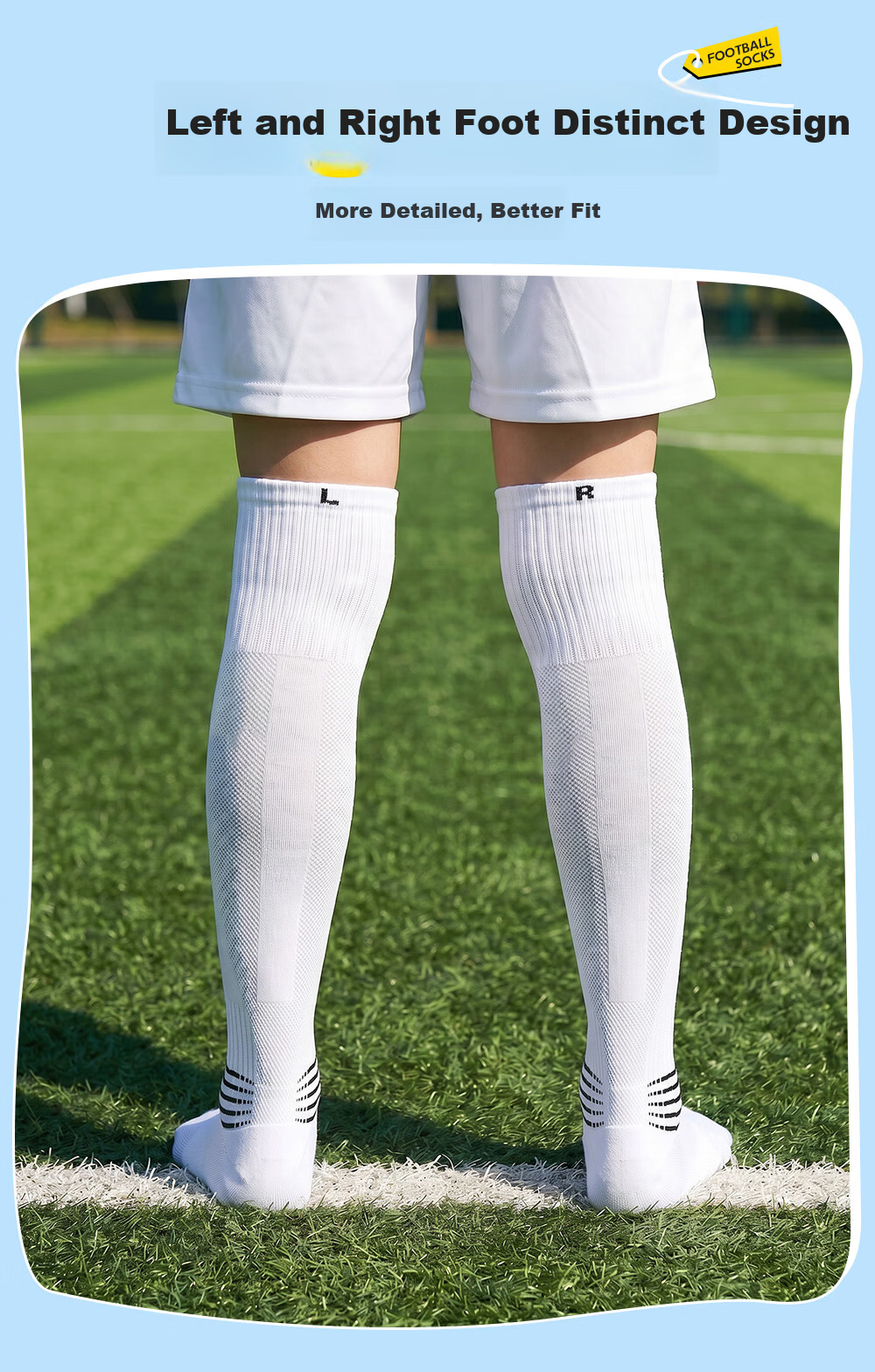 ATHLETA Kids Soccer Over-the-Knee Socks Non-Slip Cushion Towel Bottom Boys Girls Youth Training Socks 8