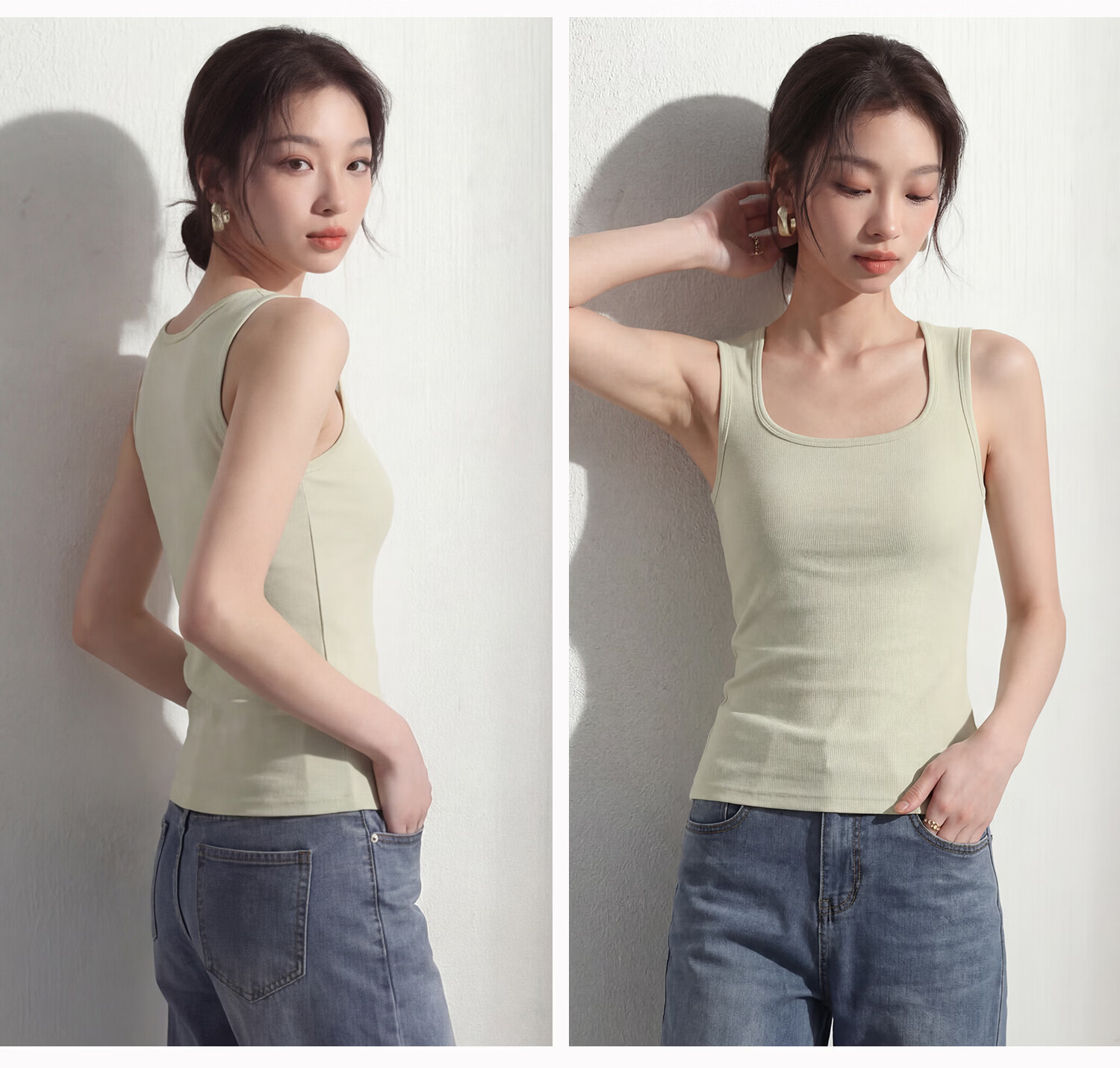 Miiow Women's Summer White Padded Camisole Vest with Built-in Bra and Back Design 27