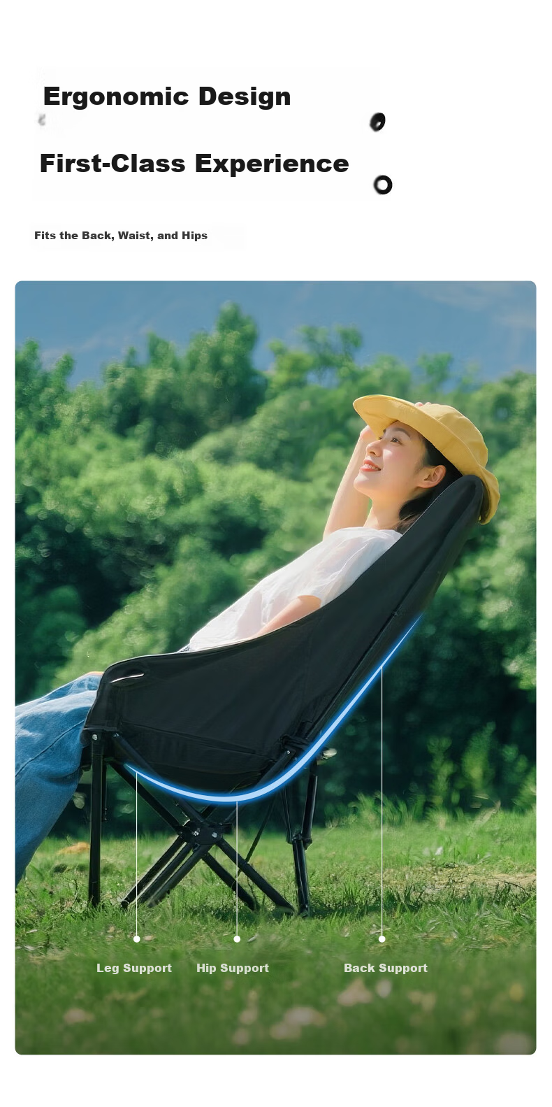 IGear Outdoor Folding Chair Kermit High Back Moon Camping Chair Recliner Beach Chair Seal Portable Folding Stool 3