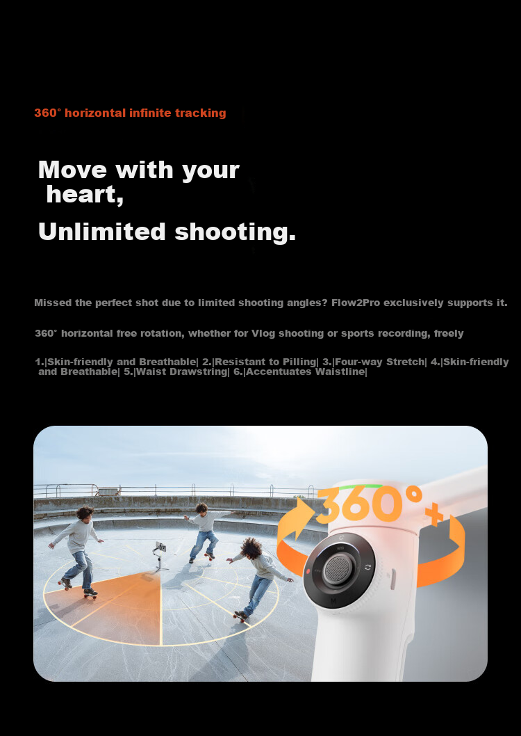 Insta360 Flow 2 Pro Smartphone Gimbal Handheld Stabilizer AI Tracking 3-Axis Selfie Stick Anti-Shake Vlog Tripod (Dynamic White AI Tracking Module Gift Box) 15