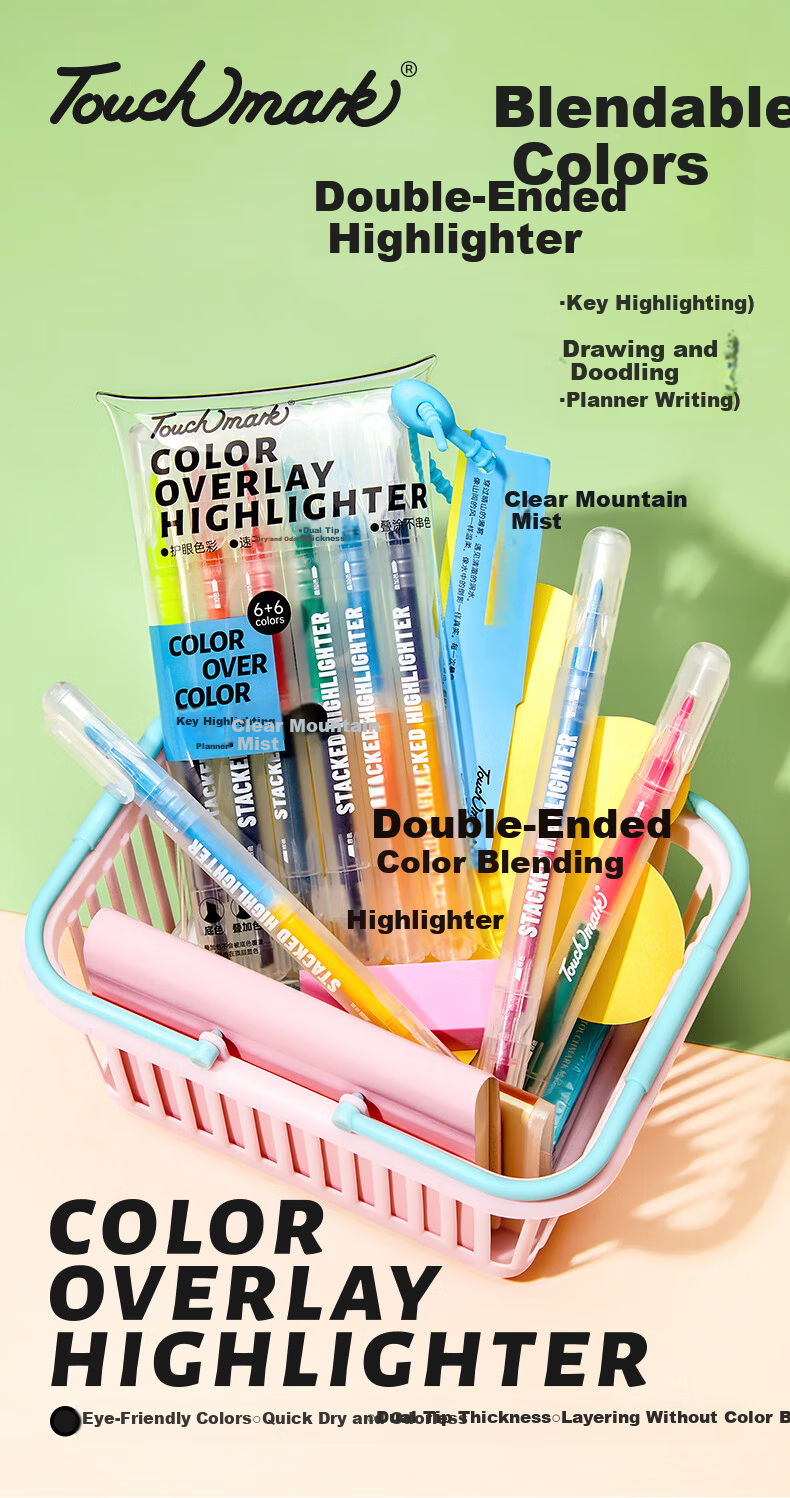 Touch Mark Colorful Highlighter Gel Pen, 18 Colors, Luminous Sand Fluorescent Pen, Elementary School Student Planner Handwritten Report Pen, Specialized Marker Pen for Notes, Children's Day Birthday Gift for Boys And Girls 1