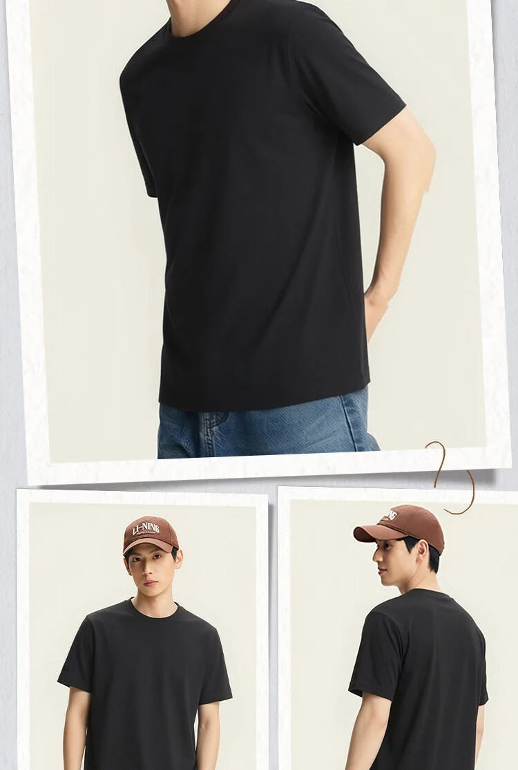 LI-NING Men's Summer Lightweight Breathable Comfortable Short Sleeve Sports T-Shirt Fashion Casual Versatile Tee 8