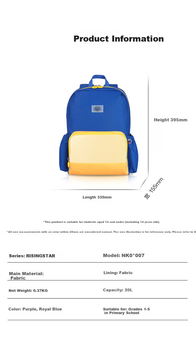 AMERICAN TOURISTER Girls' Safe Backpack for Grades 1-5, Antibacterial Lightweight School Bag, Large Capacity NK0 10