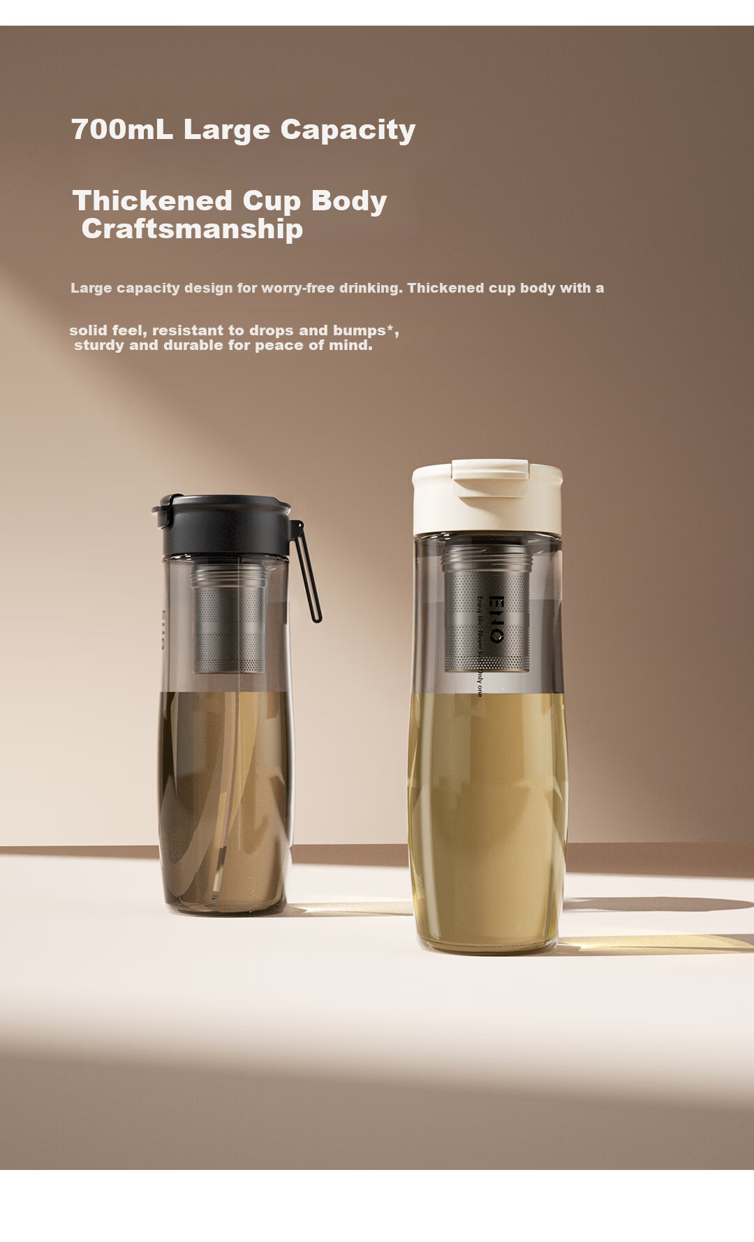ENO Magnetic Infuser Tea Cup Tritan Sports Water Bottle Large Capacity High Temperature Resistant Portable Plastic Cup for Men 8
