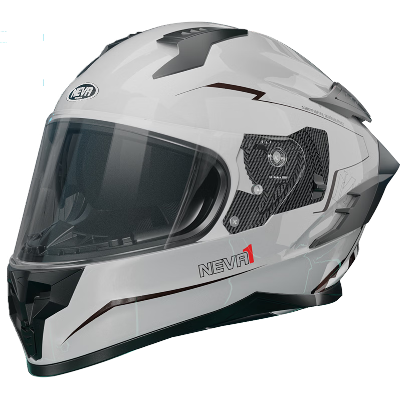 NEVA 3C Certified Motorcycle Helmet Unisex DOT Standard Full Face Double Lens Four Seasons Universal Riding Safety Helmet Blue Gray NEVA - Silver Plated Lens