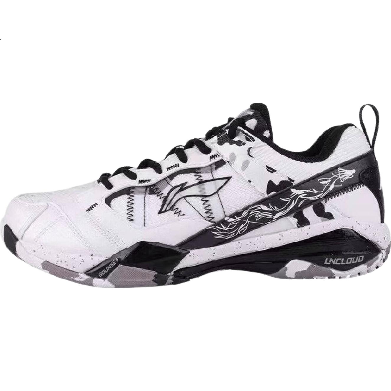LI-NING Badminton Shoes Invincible Standard White/Black AYZW007-3 Size 41