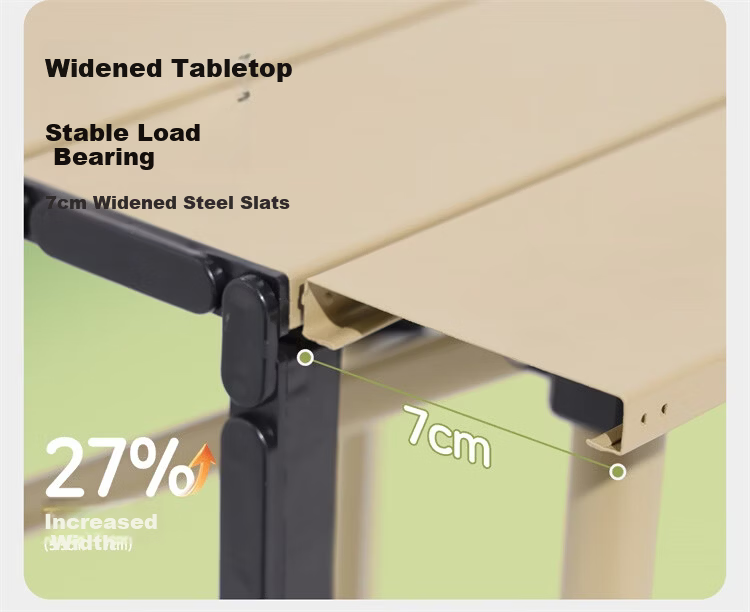 CAMEL Outdoor Folding Table Picnic Table Camping Table Equipment Egg Roll Table Camping Table and Chair Black 3654E 6