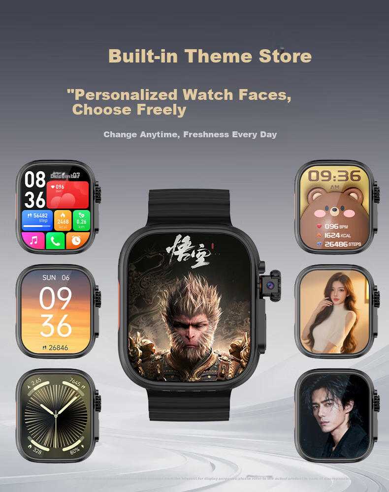 Fanmu Huaqiangbei B31 Ultra Premium Cellular Smartwatch 4G SIM Card Full Network MP3/MP4 APP Download Student Camera Gold 30