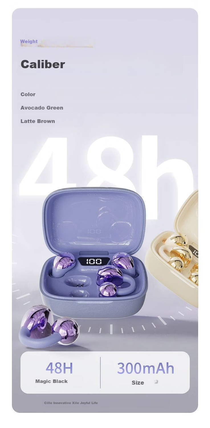 Haiyinlv Q30 [4 Earphones + Exquisite Earrings] 2026 New Clip-On Sleep Wireless Bluetooth Earphones Long Battery Life High-Quality Sound Sports Running Low Latency Universal Skin Color 18