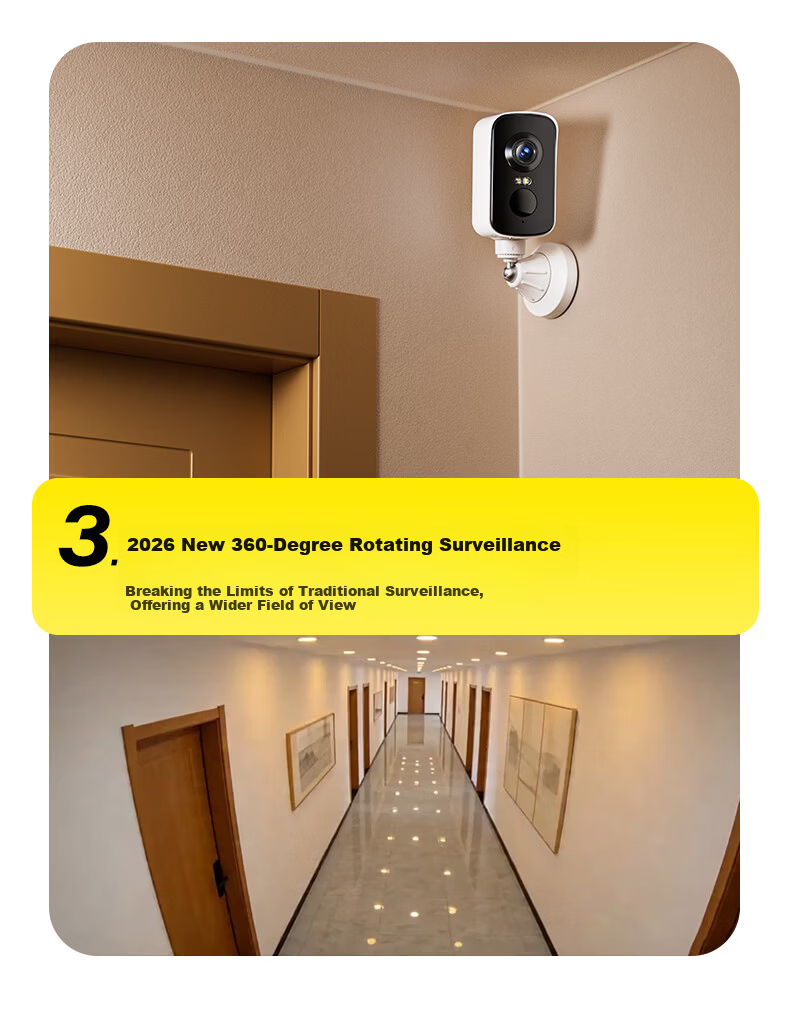 Tuqiang Wireless Battery-Powered WiFi Outdoor Home Security Camera, No Wiring, Rechargeable, Long Standby, No Drilling, Entrance Doorway Monitoring 16