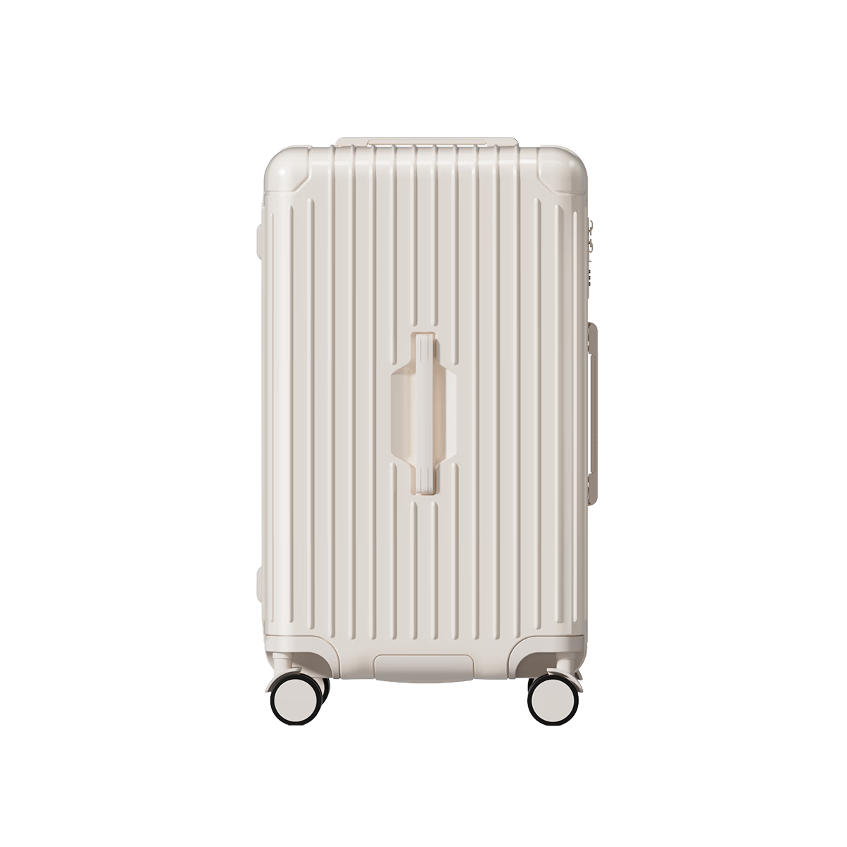 HLA Large Capacity Luggage Men's Trolley Case Women's Short Trip Suitcase Sturdy Cabin Password Lock Moon Rock White 26 Inch