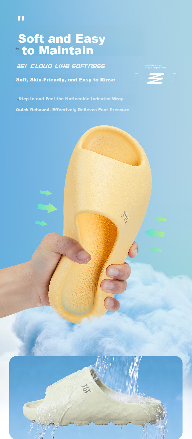361° Yunxing Men's Slippers 2026 New Couple Thick Sole Height Increasing Comfortable EVA Non-Slip Outdoor Casual Sandals 8