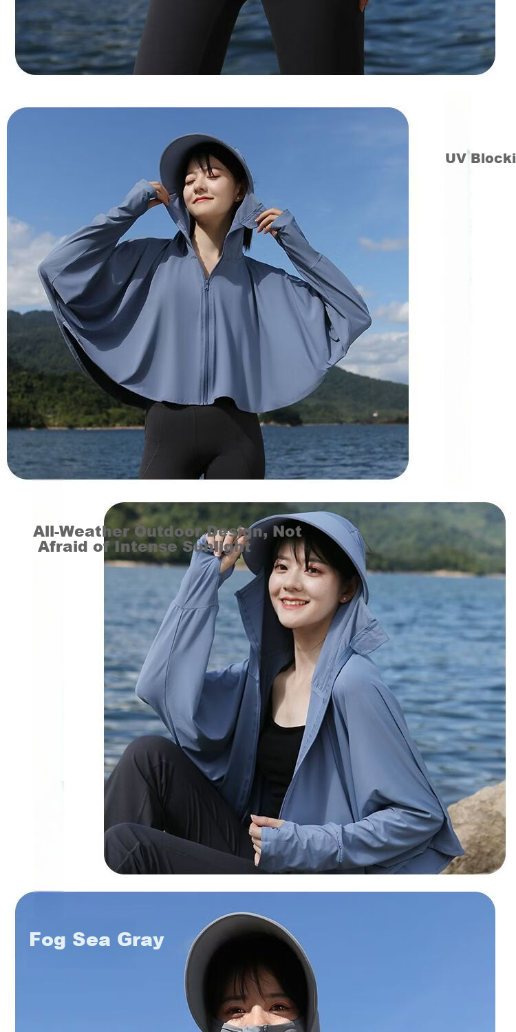 Combo Women's Summer Thin UV Protection Sun Shirt Mesh Loose Shawl Ice Silk European Style Sun Protection Skin Jacket 16