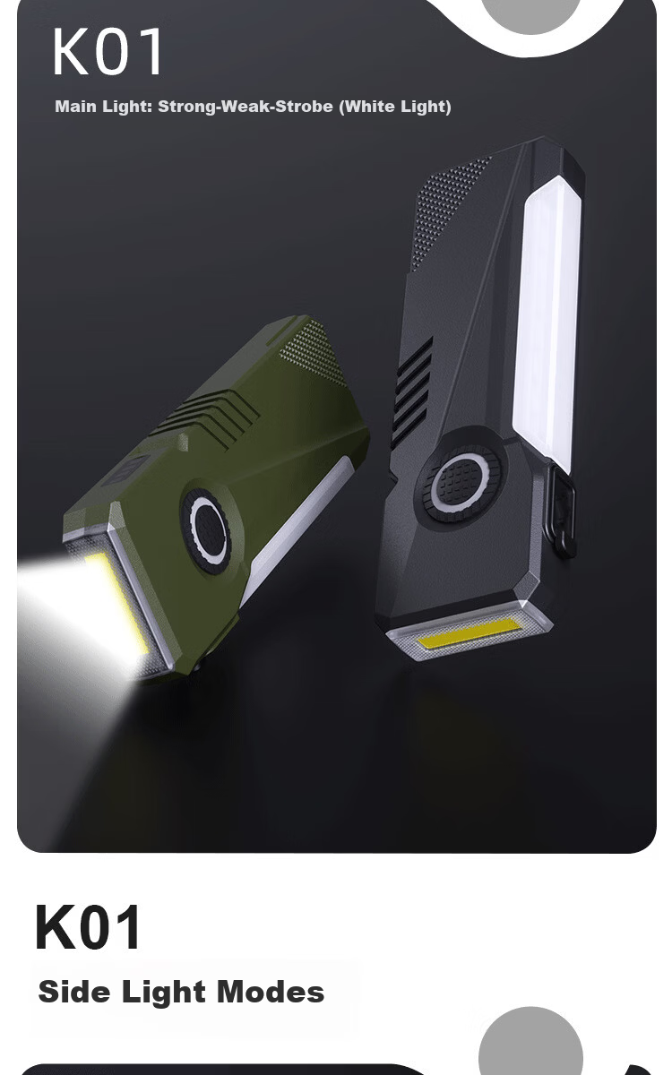 Cavalry High-Power Multifunctional Portable Flashlight Laser UV Long Battery Life Side Light EDC Slim Lightweight Magnetic Work Light 5
