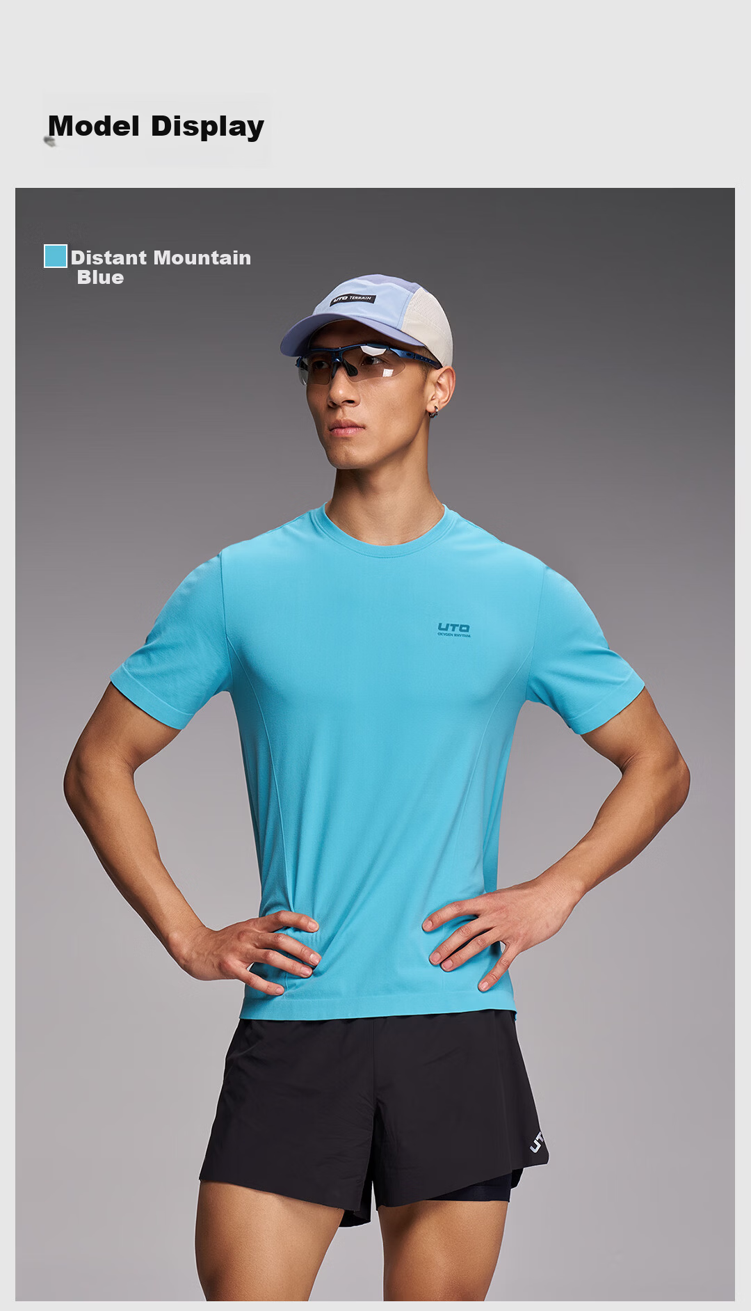 UTO Cotton-Feel Quick-Dry Short Sleeve Sports T-Shirt for Men and Women, Daily Commute Running Quick-Dry Shirt, Classic Black (Men's) M 12