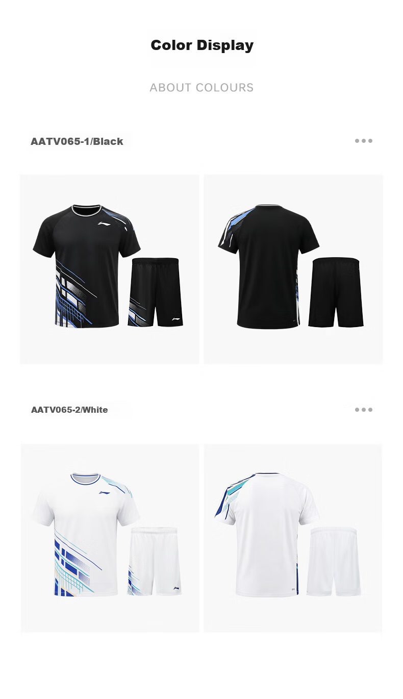 LI-NING Unisex Badminton Competition Set Two-Piece Club Series Sports Teamwear S 7