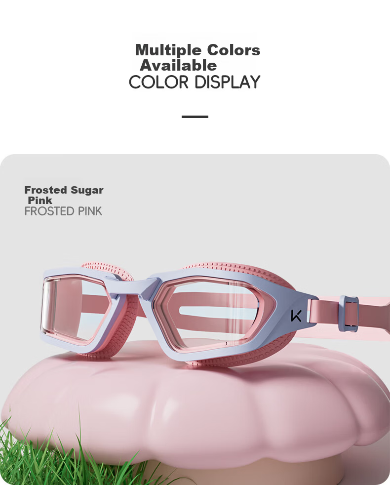 Keep Kids Mid-Frame Swim Goggles Comfortable Waterproof Anti-Fog Soft Silicone Youth Swimming Glasses Frosted Pink 13