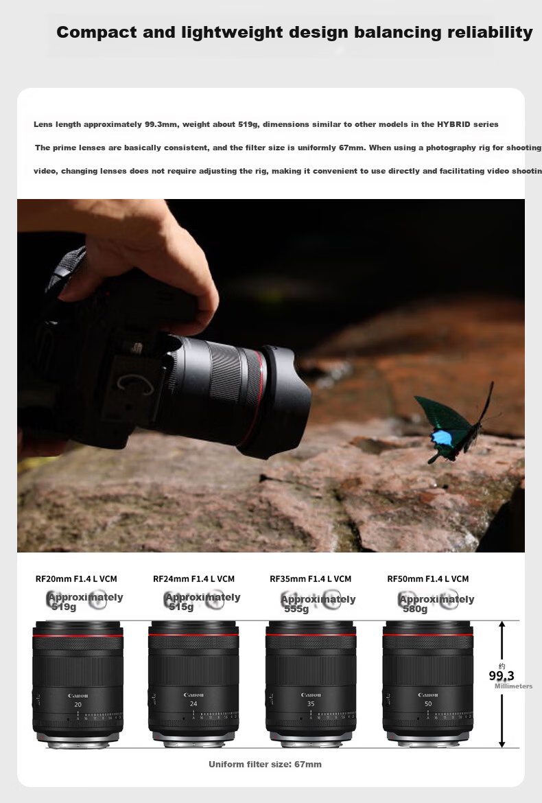 Canon RF 20mm F1.4 L VCM Full-Frame HYBRID Series Wide-Angle Large Aperture Prime Lens 6