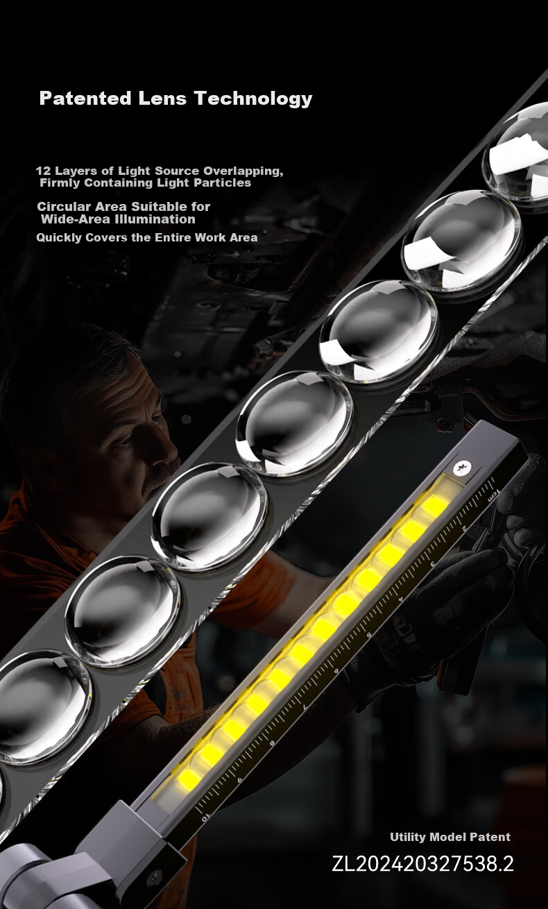 LEM Work Light Automotive Repair Magnetic Rechargeable Lithium Battery LED Folding Flashlight Super Bright Strong Light 7