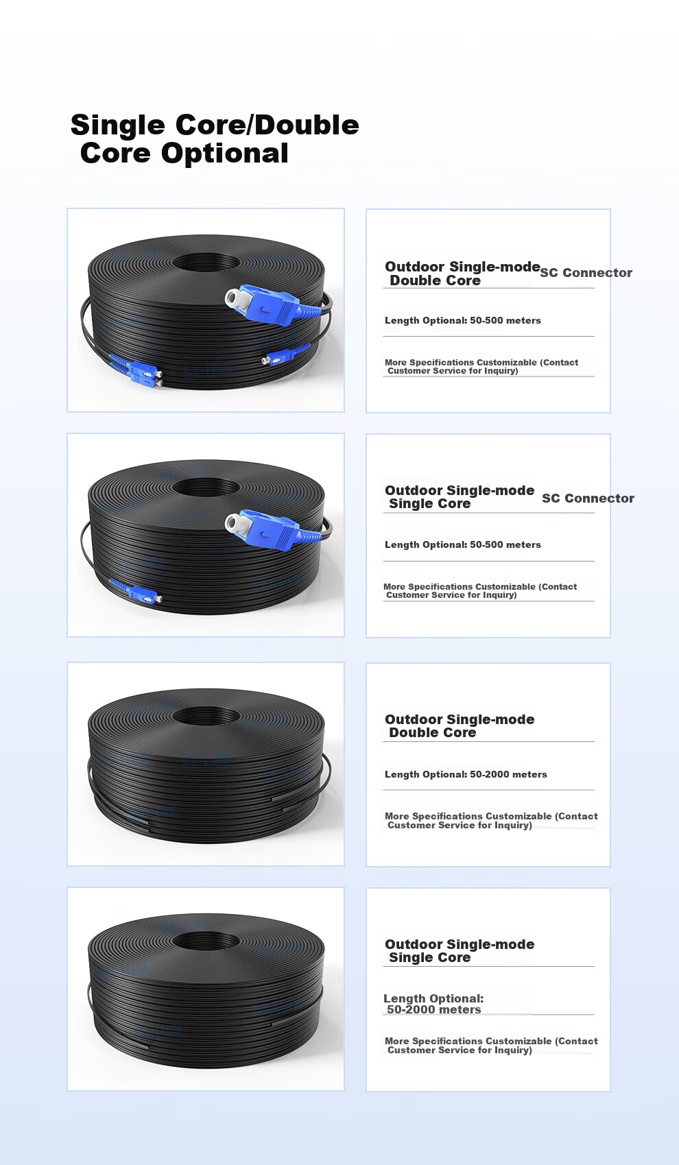 SK-LINK Single-Mode Simplex Outdoor 1-Core 3-Steel Wire Self-Supporting Butterfly Low-Smoke Halogen-Free Patch Fiber Optic Cable Broadband Fiber Optic Drop Cable 100m SWGLSM-100M 6