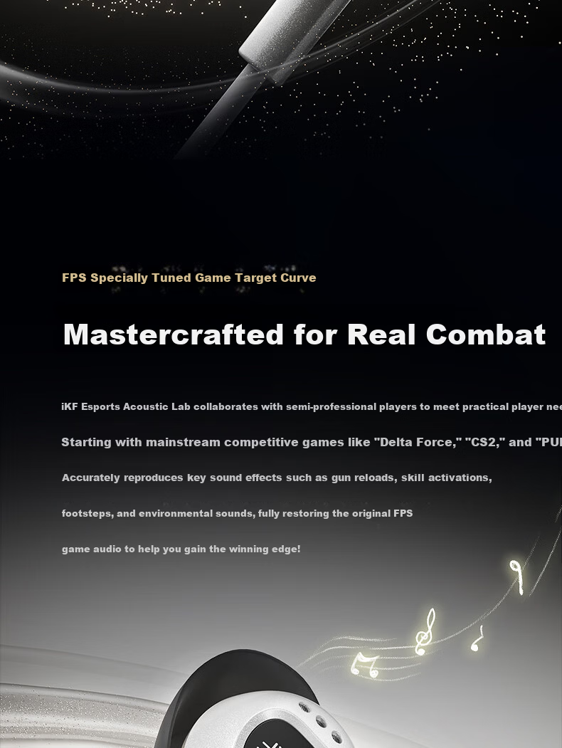 IKF [Co-Branded Gift Box Edition], Yanguan In-Ear Wired Headphones, High-Definition Microphone, Sound Positioning, E-Sports Gaming Specific, HiFi High-Quality Triangular Delta PUBG FPS, Pure White 8