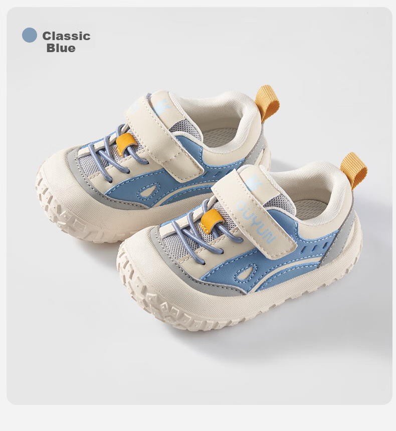 OUYUN Infant Toddler Walking Shoes Summer Baby Boys Girls Anti-Collision Soft Sole Non-Slip Shoes Classic Blue Size 20 18