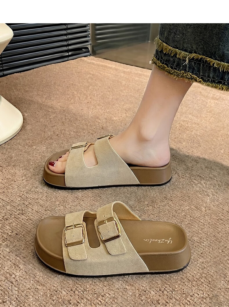 YUZHAOLIN Women's Birkenstock Style Summer Fashion Fairy Casual Thick Sole Slide Sandals 6