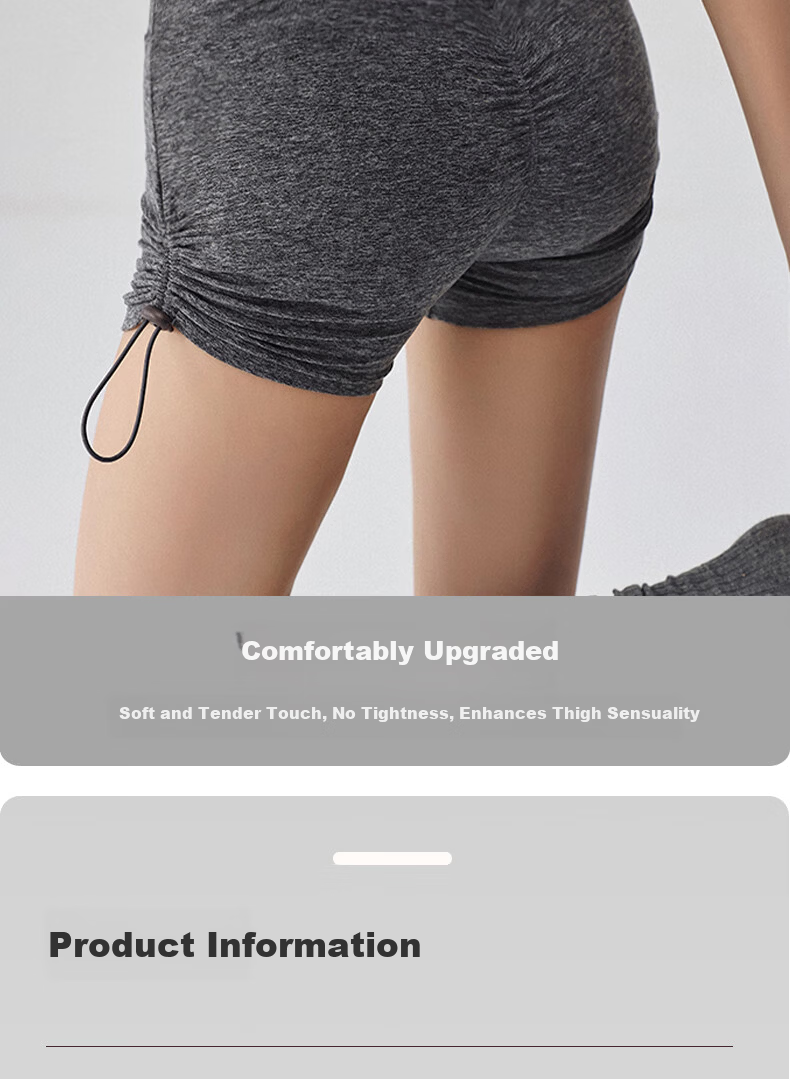 Xueqiman Women's Sports Biker Shorts Summer Fitness High-Waist Butt-Lifting Breathable Quick-Dry Yoga Shorts with Drawstring 4
