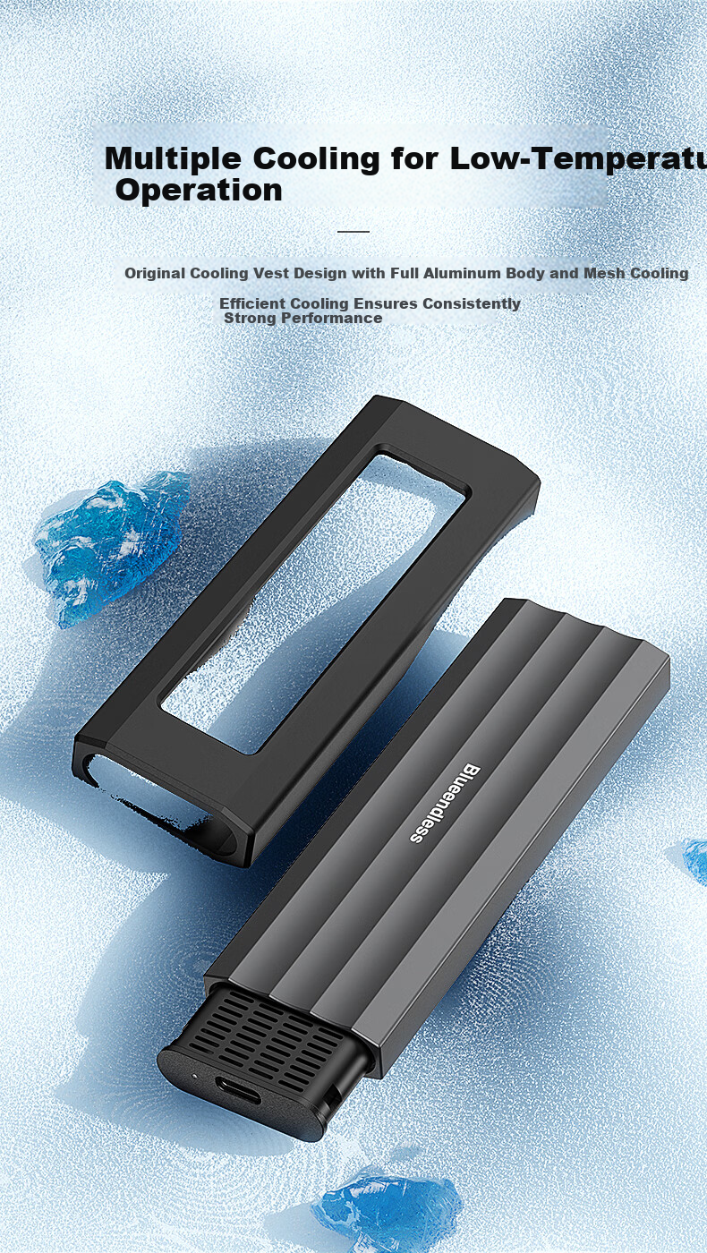 BLUEENDLESS Lanshuo SSD Solid State Drive Storage Box Waterproof Dustproof with Built-in Sponge Pad for 4 Drives Compatible with 2230 to 2280 SSDs Blue Single Box 3